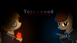 Size: 1024x576 | Tagged: safe, artist:darksoma, oc, oc:crossfire, oc:liam king, pony, crossfire, liam, ponified, torchwood, torchwood: equestria