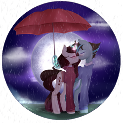 Size: 2005x2015 | Tagged: safe, artist:clefficia, oc, oc only, pony, unicorn, clothes, female, high res, magic, male, mare, rain, stallion, sweater, umbrella