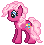 Size: 44x45 | Tagged: safe, artist:katcombs, pinkie pie (g3), g3, base used, g3 to g4, generation leap, pixel art, simple background, solo, transparent background