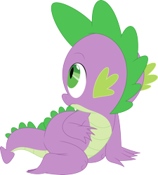 Size: 3232x3587 | Tagged: safe, artist:porygon2z, spike, dragon, what about discord?, looking back, male, simple background, solo, transparent background, vector