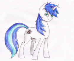 Size: 2608x2152 | Tagged: safe, artist:mannybcadavera, oc, oc only, oc:shifting gear, pony, unicorn, male, solo, traditional art