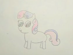 Size: 976x725 | Tagged: safe, artist:sumi-mlp25, sweetie belle, pony, unicorn, filly, smiling, solo, traditional art