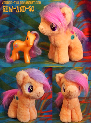 Size: 593x800 | Tagged: safe, artist:voodoo-tiki, sew-and-so (g3), g3, female, filly, g3 to g4, generation leap, irl, photo, plushie, solo, toy, younger