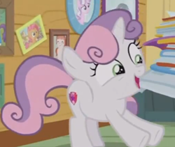 Size: 702x592 | Tagged: safe, screencap, babs seed, diamond tiara, sweetie belle, pony, forever filly, cropped, cutie mark, female, filly, great moments in animation, solo, the cmc's cutie marks