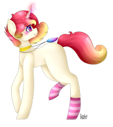 Size: 908x1024 | Tagged: safe, artist:pinkpearlmlp, oc, oc only, oc:jessie feuer, oc:pink pearl, pony, unicorn, clothes, female, fusion, magic, mare, simple background, socks, solo, striped socks, transparent background