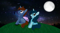 Size: 1088x614 | Tagged: safe, artist:drawcreator, oc, oc only, oc:headlong flight, commission, moon