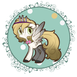 Size: 2000x2000 | Tagged: safe, artist:xsidera, oc, oc only, oc:angel thorn, pegasus, pony, choker, clothes, looking at you, solo, spiked choker, spread wings, stockings