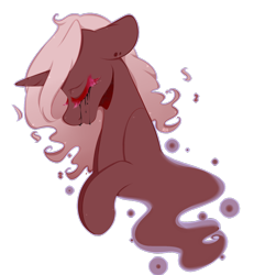 Size: 1024x1108 | Tagged: safe, artist:alliedrawsart, oc, oc only, oc:crona, ghoul, bust, crying, goretober, portrait, simple background, solo, transparent background