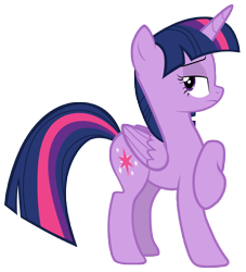 Size: 7000x7700 | Tagged: safe, artist:tardifice, twilight sparkle, twilight sparkle (alicorn), alicorn, pony, top bolt, absurd resolution, female, lidded eyes, looking back, mare, raised hoof, simple background, solo, transparent background, unamused, vector