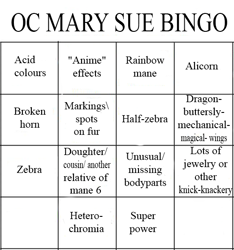 Size: 522x558 | Tagged: safe, oc, oc only, bingo, mary sue, misspelling, no pony, text, text only
