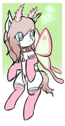 Size: 1000x1921 | Tagged: safe, artist:otpl, oc, oc only, oc:sleepy dust, monster pony, moth, mothpony, original species, heart eyes, monster mare, solo, wingding eyes