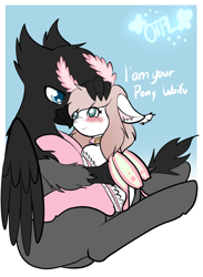 Size: 760x1036 | Tagged: safe, artist:otpl, oc, oc only, oc:raven tail, oc:sleepy dust, griffon, monster pony, moth, mothpony, original species, monster mare, shipping