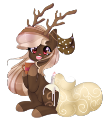 Size: 1114x1237 | Tagged: safe, artist:clefficia, oc, oc only, oc:praline, original species, candle, female, heart eyes, mare, scented pony, simple background, solo, transparent background, wingding eyes