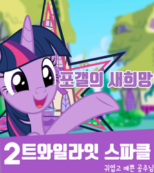 Size: 2778x3118 | Tagged: safe, twilight sparkle, twilight sparkle (alicorn), alicorn, pony, dcinside, election, korean, poster, solo