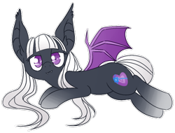 Size: 898x683 | Tagged: safe, artist:tilling-tan, oc, oc only, oc:love bites, bat pony, pony, male, simple background, solo, transparent background, trap