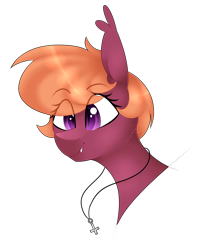 Size: 1280x1532 | Tagged: safe, artist:universe-fairy, oc, oc only, oc:capillary, bat pony, pony, bust, jewelry, necklace, portrait, simple background, solo, transparent background