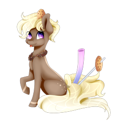 Size: 2607x2686 | Tagged: safe, artist:itsizzybel, oc, oc only, earth pony, pony, cookie, food, simple background, solo, tongue out, transparent background