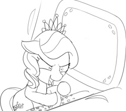 Size: 599x525 | Tagged: safe, artist:mcsadat, diamond tiara, helicopter, monochrome, solo