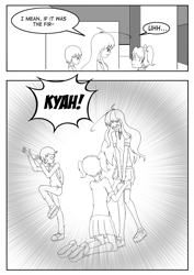 Size: 1240x1754 | Tagged: safe, artist:junker-kun, human, comic, humanized, manga, monochrome