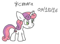 Size: 756x556 | Tagged: safe, artist:cmara, sweetie belle, cutie mark, solo, the cmc's cutie marks, traditional art