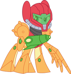 Size: 3456x3631 | Tagged: safe, artist:dalekolt, pony, metroid, ponified, samus aran, simple background, solo, transparent background