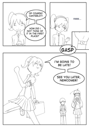 Size: 1240x1754 | Tagged: safe, artist:junker-kun, human, comic, humanized, manga, monochrome