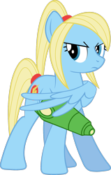 Size: 1000x1570 | Tagged: safe, artist:dalekolt, pony, metroid, ponified, samus aran, simple background, solo, transparent background