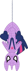 Size: 750x1908 | Tagged: safe, artist:bloodorangepancakes, artist:dalekolt, twilight sparkle, twilight sparkle (alicorn), alicorn, pony, simple background, solo, spider-man, transparent background