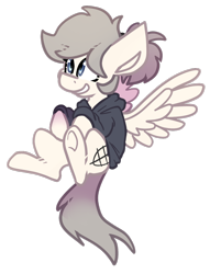 Size: 1024x1341 | Tagged: safe, artist:crownedspade, oc, oc only, pegasus, pony, clothes, hoodie, simple background, solo, transparent background