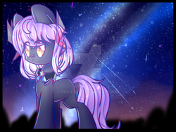 Size: 1024x768 | Tagged: safe, artist:twily-star, oc, oc only, oc:ruko, earth pony, pony, female, mare, night, solo, watermark