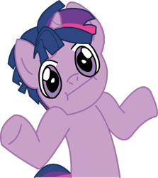 Size: 528x591 | Tagged: safe, artist:drewsenr, dusk shine, twilight sparkle, pony, :i, looking at you, rule 63, shrug, shrugpony, simple background, solo, transparent background