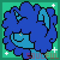 Size: 500x500 | Tagged: safe, artist:soulfulmirror, oc, oc only, oc:cyanus blues, pony, unicorn, icon, pixel art, solo