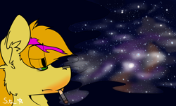 Size: 5000x3000 | Tagged: safe, artist:starrypallet, oc, oc only, oc:obsolete tech, pony, absurd resolution, high, male, sky, solo, stallion, stars, universe