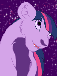 Size: 528x709 | Tagged: safe, artist:lionkinglovers, artist:nerdygal1234, twilight sparkle, big cat, lion, female, lioness, lionified, literal, solo, species swap, the lion king, twilight cat