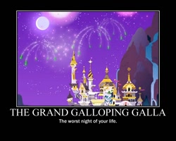 Size: 750x600 | Tagged: safe, edit, edited screencap, screencap, pony, the best night ever, canterlot, grand galloping gala, image macro, meme, motivational poster, text