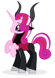 Size: 559x787 | Tagged: safe, artist:unoriginai, oc, oc only, centaur, hybrid, interspecies offspring, offspring, parent:lord tirek, parent:princess cadance, parents:tirekdance, simple background, solo, transparent background