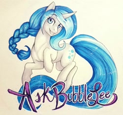 Size: 1625x1512 | Tagged: safe, artist:askbubblelee, oc, oc only, oc:bubble lee, pony, unicorn, body freckles, copic, cute, female, freckles, grin, mare, markers, simple background, smiling, solo, traditional art, wip