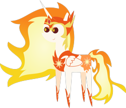 Size: 2593x2238 | Tagged: safe, artist:sketchmcreations, daybreaker, alicorn, pony, a royal problem, diabreaker, fire, mane of fire, pointy ponies, simple background, smiling, solo, transparent background