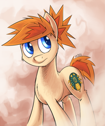 Size: 2079x2500 | Tagged: safe, artist:sea-maas, oc, oc only, oc:stephany, earth pony, pony, dust, female, simple background, solo