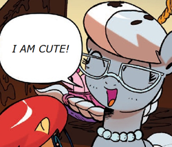 Size: 468x398 | Tagged: safe, artist:ponygoddess, edit, idw, silver spoon, captain obvious, prancy drew, truth