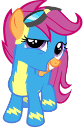 Size: 5336x8067 | Tagged: safe, artist:baronbronie, scootaloo, pony, absurd resolution, adorable face, clothes, cute, fanart, goggles, nervous, simple background, solo, transparent background, uniform, vector, wonderbolts uniform