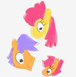 Size: 1242x1255 | Tagged: safe, dizzy twister, orange swirl, scootaloo, head, scootadad, scootaloo's parents