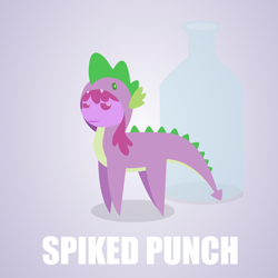 Size: 1280x1280 | Tagged: safe, artist:aha-mccoy, berry punch, berryshine, spike, nopony-ask-mclovin, berry punch is not amused, clothes, cosplay, costume, pointy ponies, pun, visual pun