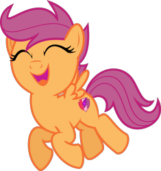 Size: 4967x5280 | Tagged: safe, artist:jhayarr23, scootaloo, pegasus, pony, absurd resolution, cute, cutealoo, eyes closed, female, filly, happy, open mouth, simple background, smiling, solo, transparent background, vector