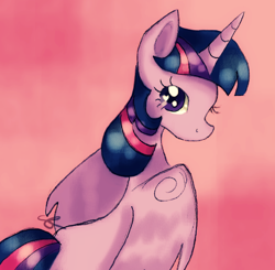 Size: 688x673 | Tagged: safe, artist:chiuuchiuu, twilight sparkle, twilight sparkle (alicorn), alicorn, pony, heart eyes, solo, wingding eyes