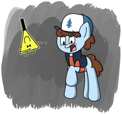 Size: 1148x1073 | Tagged: safe, artist:techreel, pony, bill cipher, crossover, dipper pines, gravity falls, implied transformation, ponified, simple background, transparent background