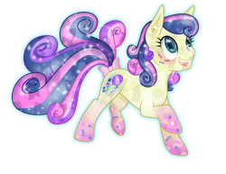 Size: 3893x3000 | Tagged: safe, artist:theshadowstone, bon bon, sweetie drops, crystal pony, pony, blushing, bow, crystallized, heart eyes, open mouth, rainbow power, rainbow power-ified, raised hoof, raised leg, simple background, smiling, solo, starry eyes, tail bow, transparent background, wingding eyes