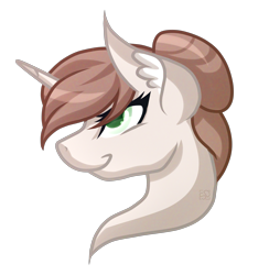 Size: 2467x2526 | Tagged: safe, artist:amazing-artsong, oc, oc only, oc:bea, pony, unicorn, bust, female, high res, mare, portrait, simple background, solo, transparent background