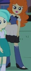 Size: 110x248 | Tagged: safe, screencap, golden hazel, tennis match, equestria girls, equestria girls (movie), background human, boots, bowtie, cropped, fall formal outfits, high heel boots, lidded eyes, necktie