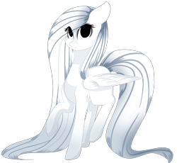 Size: 2418x2225 | Tagged: safe, artist:little-sketches, oc, oc only, pegasus, pony, commission, eye clipping through hair, female, looking at you, mare, raised hoof, simple background, solo, transparent background